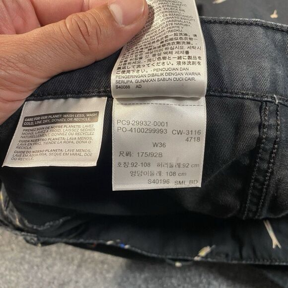 Levis Line 8 Mens Size 36 Swimmer Diver All Over Print Shorts 8" Faded Black - Picture 6 of 12